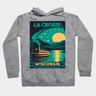 La Crosse Wisconsin Mississippi River Boat Hoodie